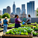 Addressing Economic Inequality**

"A diverse group of people working together in a community garden, building houses, and teaching in a classroom, fully clothed, representing equal opportunity. Background shows a modern city skyline. Safe for work, appropriate content, perfect anatomy, natural proportions, professional, family-friendly."

**