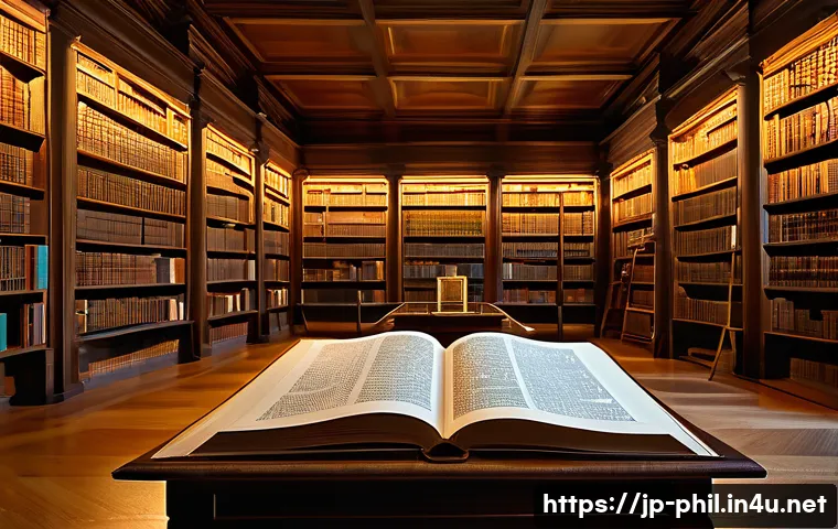 수리철학에서 수의 존재론 - A serene, mystical library scene symbolizing Platonic realism of numbers, with ancient scrolls glowi...