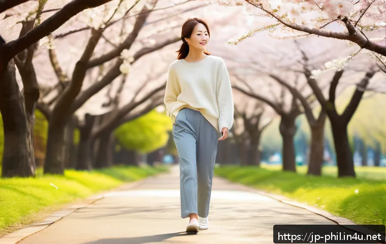 동양 철학에서의 도와 기 개념 - A serene morning scene showing a young Japanese woman wearing casual, modest clothing including a li...