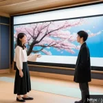 기호학과 철학의 관계 - A sophisticated classroom scene in modern Japan, featuring a diverse group of young adults engaged i...
